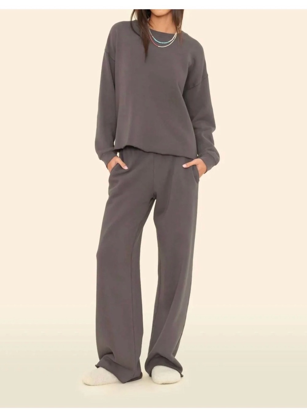 Xirena Honor Sweatshirt & Emmette Sweatpants Slate Grey Small
